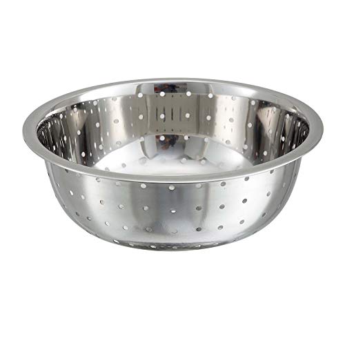Image of Winco Chinese Colander with 5mm Holes, 11-Inch, Stainless Steel,Medium