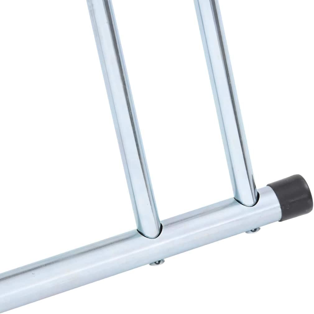 Galvanized Steel Bicycle Stand for 2 Bikes, Floor Freestanding Bike Rack with High-Low Wheel Design, Space-Saving Garage Bicycle Storage, 18.5" x 16.5"