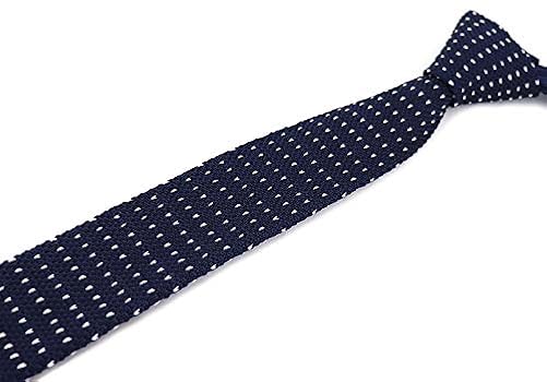 【タグ付き】HERMES ネイビー ドット柄 ニットネクタイ　ナロータイ タグ付き】HERMES ネイビー ドット柄 ニットネクタイ ナロータイ