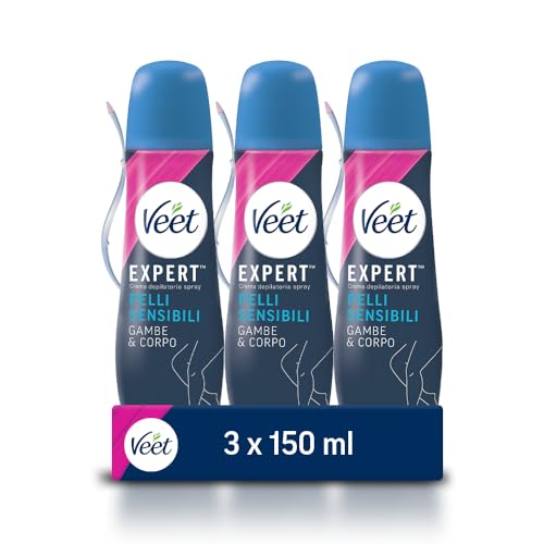 Veet Crema Spray Pelli Sensibili, 150 ml,...