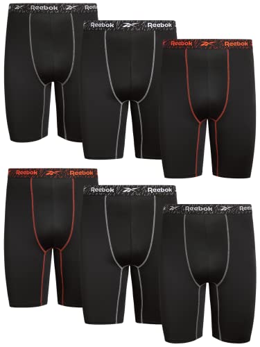 Reebok Men’s Underwear – Big And Tall Long Leg Performance Boxer Briefs (6 Pack)(2Xl – 4Xl), Size 3X-Large, Black Contrast #TOP19