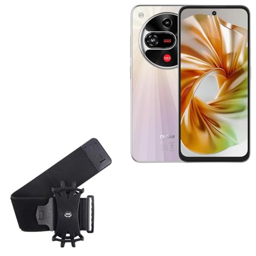 BoxWave Holster Compatible with ZTE Nubia Focus 2 - ActiveStretch Sport Armband, Adjustable Armband for Workout and Running - Jet Black