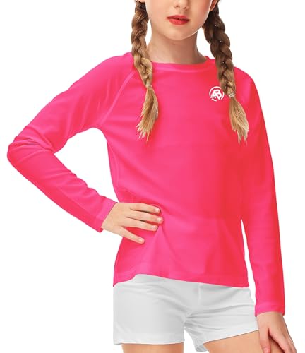 Image of AOBUTE Unisex Kids Rash Guard Long Sleeve SPF 50+ Sun Shirt UV Protection Swim Shirts 3-12 Years
