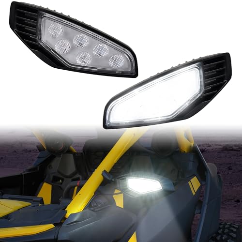 SAUTVS LED Side Mirror Lights for Maverick R, LED Side Mirror Accent Auxiliary Lights Kit for Can Am Maverick R MAX X RS 2024+ Models Accessories (2PCS, Replace #715007185)