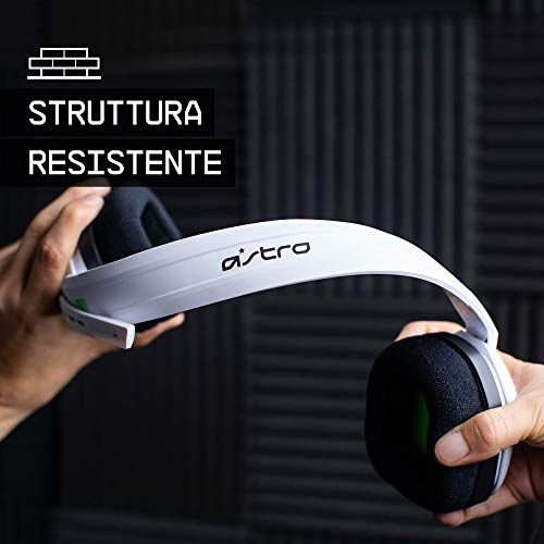 ASTRO Gaming A10 Cuffie Gaming Cablate con Microfono, Leggere e Resistenti, ASTRO Audio, Dolby ATMOS, Jack 3,5 mm, Xbox Series X|S, Xbox One, PS5, PS4, Nintendo Switch, PC, Smartphone - Bianco/Verde - Cuffia gaming - Immagine 2