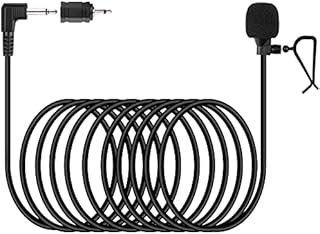 weishan 3.5mm Car Microphone 16ft External Assembly Mic Replacement for Boss JVC Sony Pioneer Vehicle Head Unit Bluetooth Enabled Stereo Radio CD GPS DVD with 2.5mm Adapter