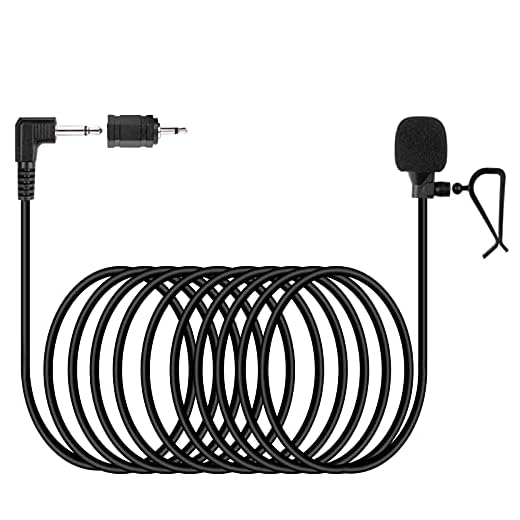 weishan 3.5mm Car Microphone 16ft External Assembly Mic Replacement for Boss JVC Sony Pioneer Vehicle Head Unit Enabled Stereo Radio CD GPS DVD with 2.5mm Adapter