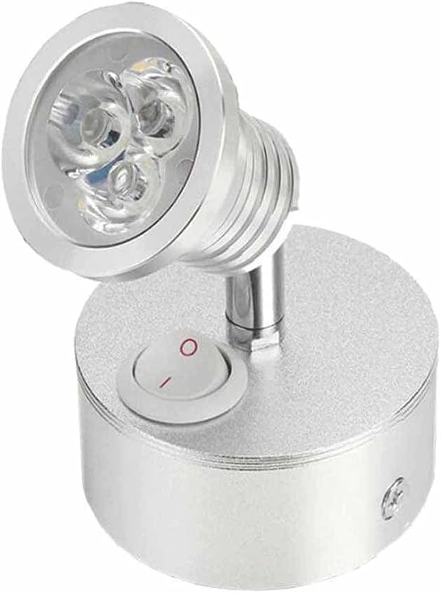 LED Reading Light 12V 3W Bedside Wall Lamp 3000K 6000K for Reading, Boats, Yachts and Caravans, RV, Black Silver Interesting Warm as Ever