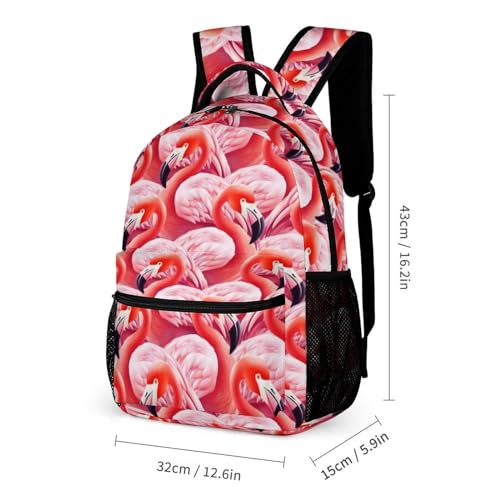 Flamingo Backpack for Kids Girls Boys School, 16 Inches Flamingo Bookbag, Flamingo Backpack for School3