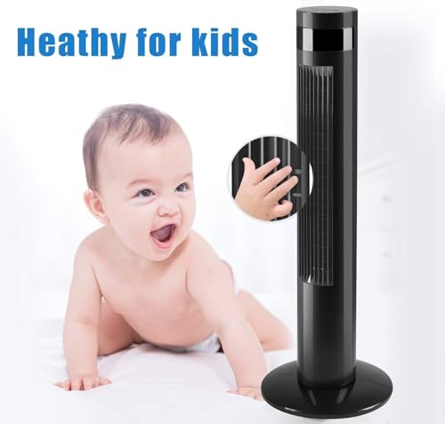 Image of Antarctic Star Tower Fan 85Oscillating Fan Quiet Cooling 12H Timer Remote Control Bladeless Electric 3 Speeds Wind 3 Modes, 35INCH, BLACK