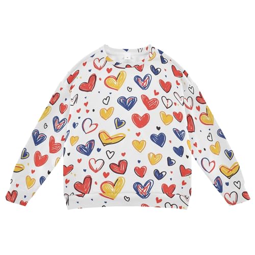 JUNZAN Cartoon Cute Love Hearts Little Girls Hoodie Sweatshirt Fleece Boys Sweat Shirt Sports 4T