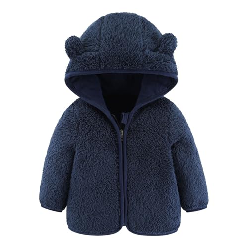 Manteau polaire bébé avec fermeture éclair et oreilles d'ours