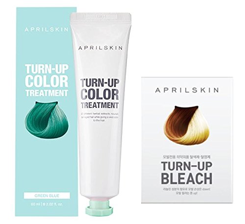 [APRILSKIN] TURN-UP COLOR TREATMENT(GREEN BLUE) 2each & TURN-UP BLEACH 2each