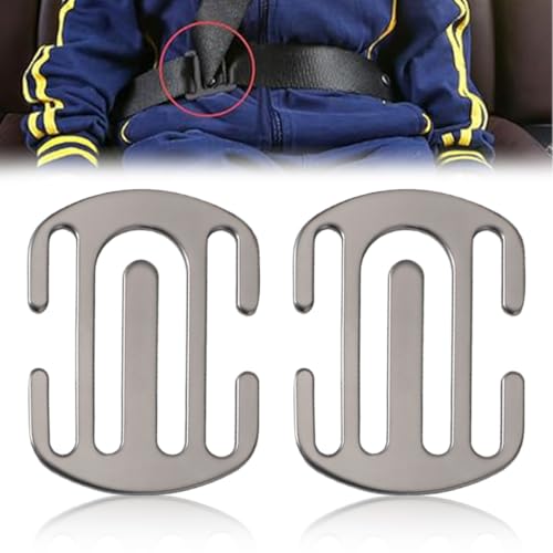 GHPKOTW Pack of 2 Metal Seat Belt Adjusters, Universal Car Seat Belt Clip, Alloy Seat Belt Neck Protection Belt Holder, Car Accessories for Neck and Shoulders Relaxing