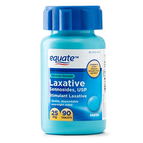 Equate Maximum Strength Laxative, Sennosides Stimulant Laxative, 25mg, 90ct, By Equate, Compare to Maximum Strength Ex-Lax (Pack of 2) yG^tw