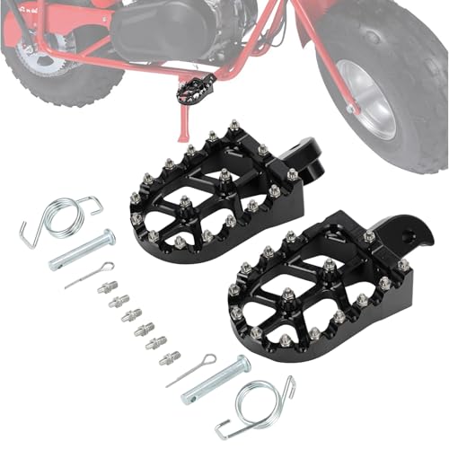 Image of Mini Bike Foot Pegs CNC for CT200U CT200U-EX BT200X CT100U Mega Moto Trail 100cc 212cc 196cc Black,Wider MX Style Footpegs Foot Rest