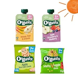 Organix Knijpfruit & Snacks Maandbox 6+ Maanden – 26 stuks – Knijpzakjes – Babyvoeding – 100% Biologisch