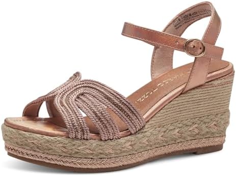 MARCO TOZZI Wedge Sandal by Guido Maria Kretschmer 2-28702-42 ladies, Metallic Rose, 36 EU