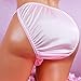 Ania's Poison Sissy Satin Panties Soft all Nylon baby Pink Girly shiny Men's string bikini underwear sizes S - 2XL (L)