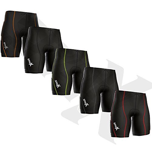 Sparx Energy Compression Triathlon Short Tri Cycling Short Bike Swim Run 7060 (Large, Black/Black)