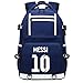 Fußballspieler Star Messi Multifunktions-Leuchtrucksack Travel Student Rucksack Football Club Fans Schultasche (Stil 8)