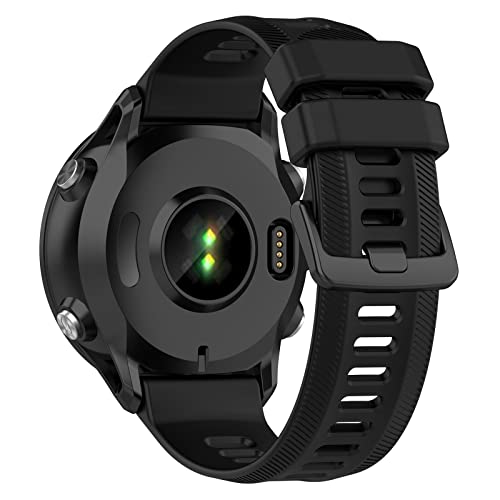 Compatible with Garmin Forerunner 955 Watch Band for Women Men, Soft Silicone Replacement Bands Wristbands Accessory Straps Compatible with Garmin Forerunner 955 Solar Smartwatch (Black)