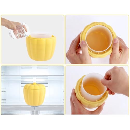 Molde para cubitos de hielo en forma de calabaza con tapa miniatura 4