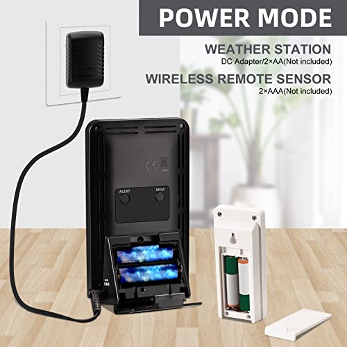 Weather Station Wireless Indoor Outdoor Thermometer, Humidity Temperature Monitor With Atomic Clock, Weather Forecast, Calendar And Alarm, Adjustable Backlight Color Display. #TOP4