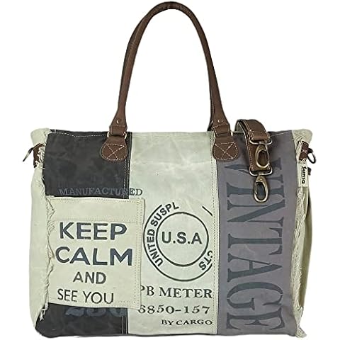 Sunsa Damen große Handtasche. XXL Tasche aus Canvas & Leder. Nachhaltige Strandtasche/Weekender Cover