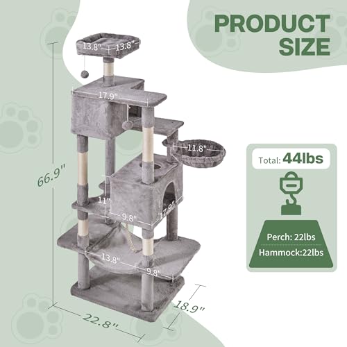 Árbol para Gatos Simple Deluxe 66 in Para Interior miniatura 3