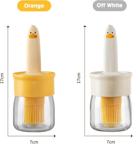 Image of Oil Dispenser Bottle with Silicone Brush Leakproof for Cooking, Baking, BBQ | Versatile Oil Container with Brush