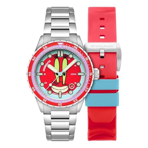 RELOGIO DE PULSO SPINNAKER HASS AUTOMATIC SPONGEBOB 25TH LIMITED EDITION MR. KRABS RED