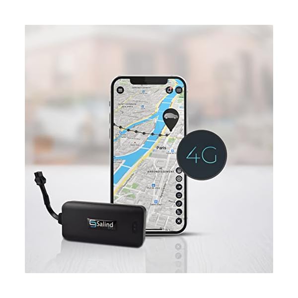 Salind GPS 01 4G- Traceur GPS pour Voitures, Motos et véhicules avec Carte SIM, Application pour Android et iPhone…