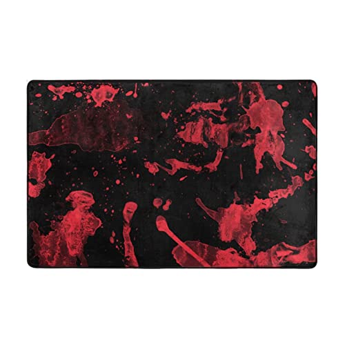 Sweet Tang Shaggy Area Rugs For Bedroom, Non-Shedding Doormat Entryway Rug Kitchen Rugs, Soft Plush Accent Floor Carpet 60Inchx39Inch, Classic Horror Blood Splatter Black Red Room Decor, 60X39 Inch #TOP1