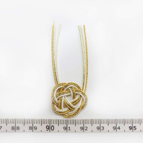 Amazon.co.jp: 水引 平梅結び 金白（1個） ポチ袋 ラッピングや