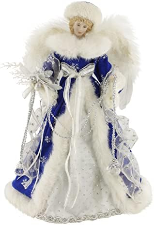 Windy Hill Collection 14" Inch Standing Blue Angel Christmas Tree Topper or Table Top 414530