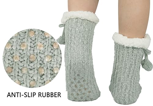 BenSorts Women Non Slip Winter Thick Slipper Socks with Grippers Warm Fuzzy Socks Christmas Gifts3