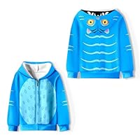 RUNAU Kids Blue Hoodie Girls Boys Halloween Outfit Zipper Sweatshirt