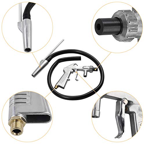 Sandblaster Gun Kit, AMTOVL Sandblaster + Sand Suction Pipe+ Ceramic Nozzles + Extra Iron Nozzle Tip Set for Abrasive Sand Blasting Derusting - Thumbnail 7