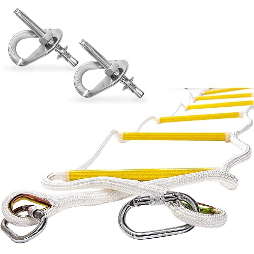 Escalera de Seguridad de 1 Pisos | 5 m| Resistente al Fuego| con Herramientas de Montaje| Rápida de Instalar y Fácil de Usar y Almacenar| Compacta| Capacidad de Peso de hasta 900 kg