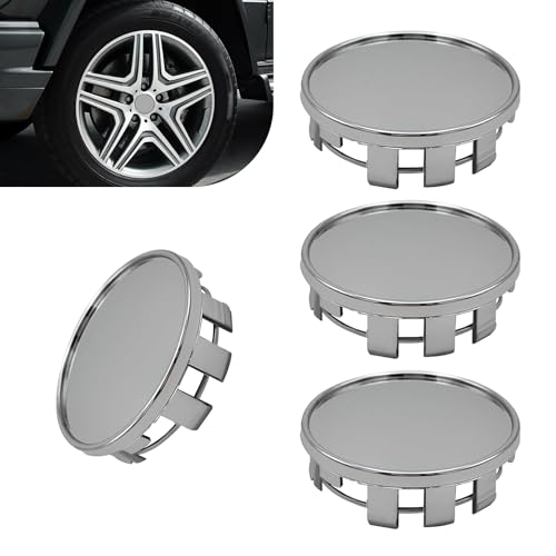 Dogary 4 PCS Car Wheel Hub Center Cap, Snap-in Tight Fit Wheel Center Hub Cap Cover, Scratch-Resistant Waterproof Rim Exterior Accessories, Universal for Most Vehicles, Trucks, SUVs (Silver)
