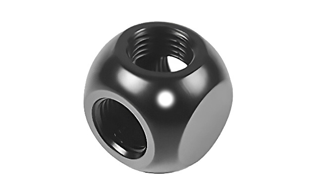 Image of Dracaena.io 2 Pack G1 /4 inch Thread, 4-Way Ball Fitting Extender or Connector for the Computer Water Cooling System, Durable Brass /Copper Material, Black