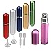 6ml y 6pcs atomizador de Perfume pulverizador KAKOO para Llevar Colonia o liquido en Viaje Corto de vaporizador de Perfume Botella Recargable vacío de Interior Cristal y enterior Aluminio