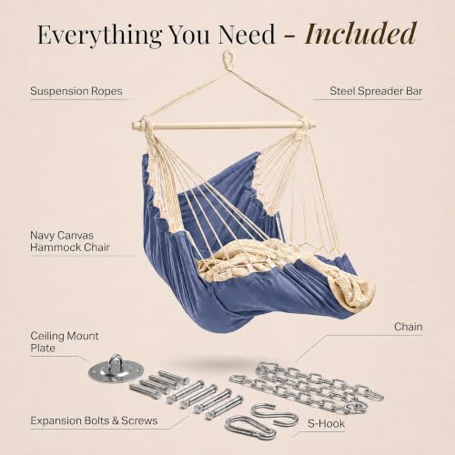 Image of Hanging Hammock Chair Swing - Outdoor & Indoor - Hammock Swing Chair