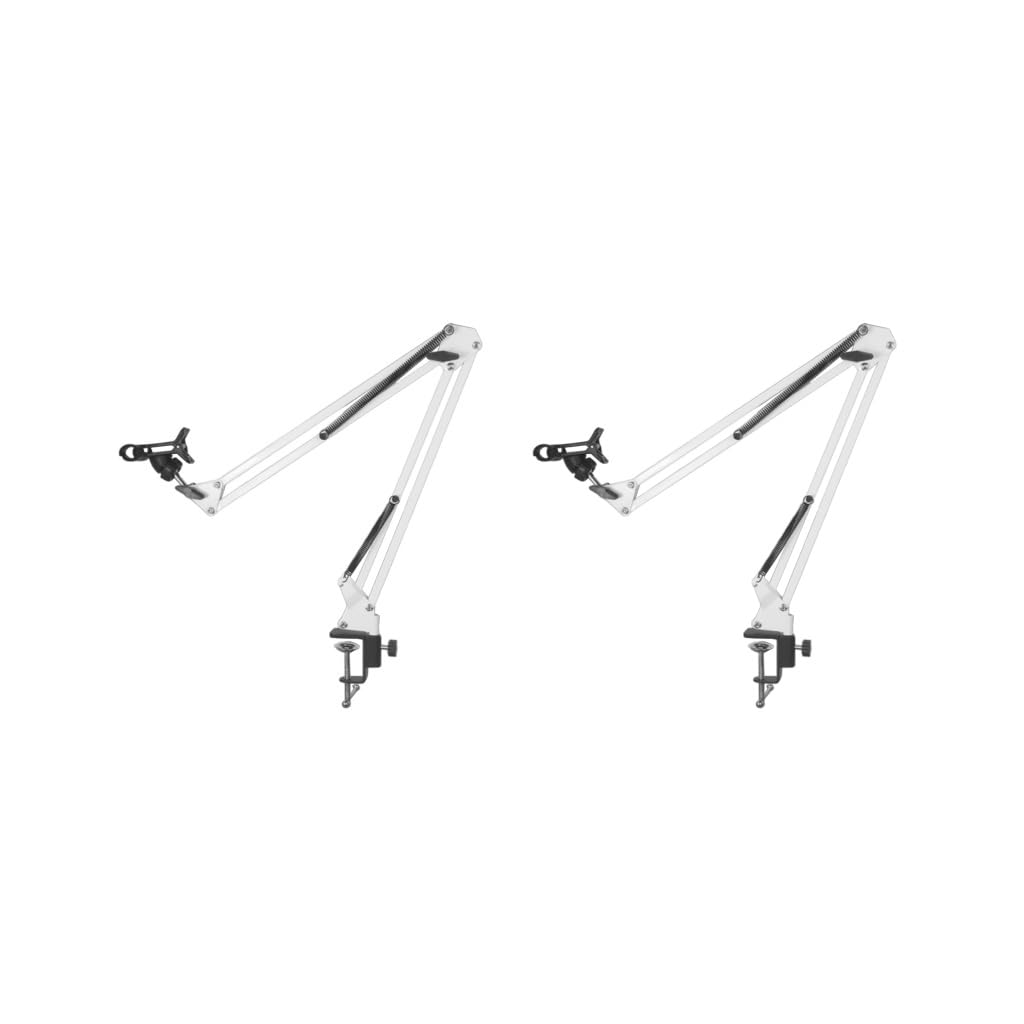 Juego de 2 soportes móviles flexibles para teléfono, brazo largo, montaje de 360 grados para cama, escritorio, color blanco