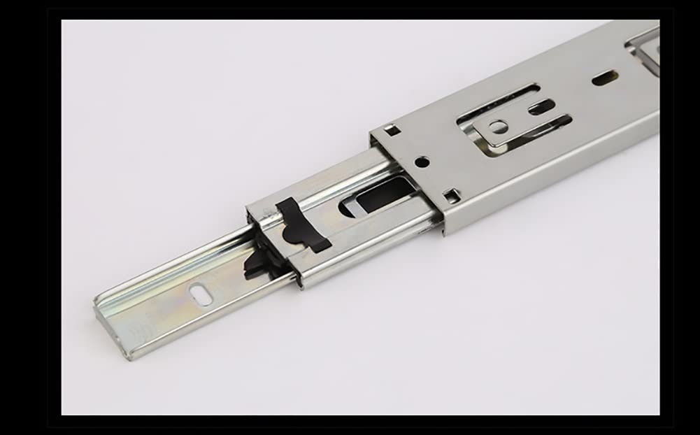 Biegacze szuflad ， Metalowe prowadnice kulkowe 3-składane, do szuflad z pełnym wysuwem, mocowanie boczne, 160 mm, 45 kg, srebrne, 2 szt.(8pcs)