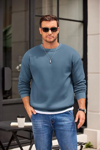 COOFANDY Men's Crewneck Sweatshirts Long Sleeves Fleece Sweatshirts Thermal Casual Pullover Shirt3