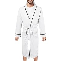 Peignoir Homme Satin Léger - Kimono Manches Longues Avec Ceinture Et Poches - Vêtement Maison Confortable Pour été Et Voyage