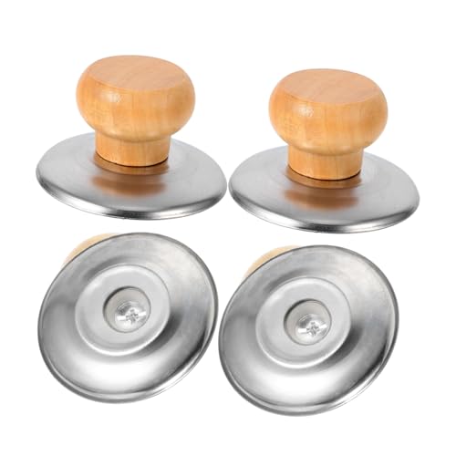 ABOOFAN 4 Piezas Perillas de Madera para Tapas de Olla de Manijas Resistentes al Calor Accesorios para Utensilios de Cocina Diseño Ergonómico y Estético
