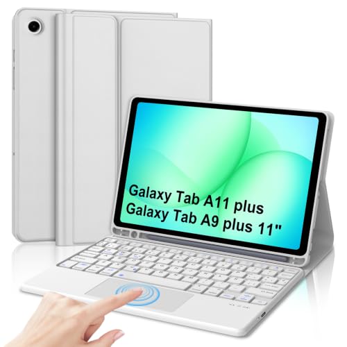 Teclado Bluetooth magnéticamente desmontable con trackpad para Samsung Tab A11+